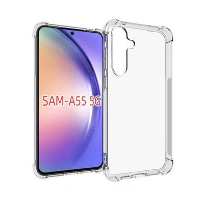 For Samsung Galaxy A55 Anti-Fingerprint Non-Slip Waterproof Four Corners Shockproof Transparent Soft TPU Back Cover Protective Case