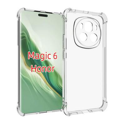 For Honor Magic 6 Anti-Fingerprint Non-Slip Waterproof Four Corners Shockproof Transparent Soft TPU Back Cover Protective Case