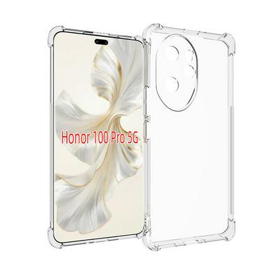 For Honor 100 Pro Anti-Fingerprint Non-Slip Waterproof Four Corners Shockproof Transparent Soft TPU Back Cover Protective Case