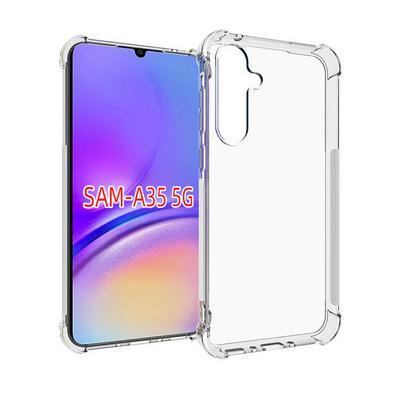 For Samsung Galaxy A35 Anti-Fingerprint Non-Slip Waterproof Four Corners Shockproof Transparent Soft TPU Back Cover Protective Case
