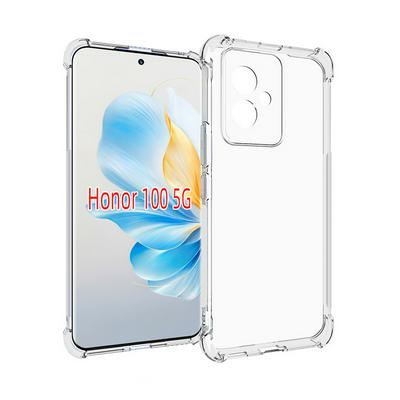 For Honor 100 Anti-Fingerprint Non-Slip Waterproof Four Corners Shockproof Transparent Soft TPU Back Cover Protective Case