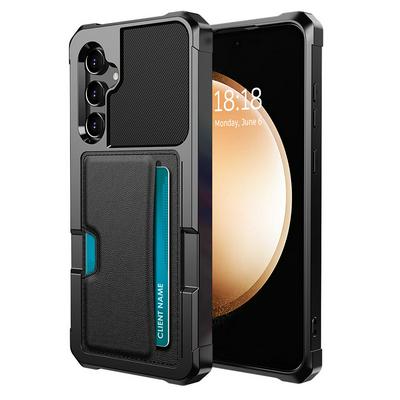 For Samsung Galaxy S24 ZM02 Four Corners Anti-drop PU Leather Coated TPU Case Card Slot Phone Shell