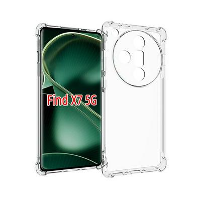 For Oppo Find X7 5G Anti-Fingerprint Non-Slip Waterproof Four Corners Shockproof Transparent Soft TPU Back Cover Protective Case