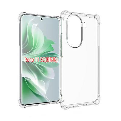 For Oppo Reno 11 5G Anti-Fingerprint Non-Slip Waterproof Four Corners Shockproof Transparent Soft TPU Back Cover Protective Case