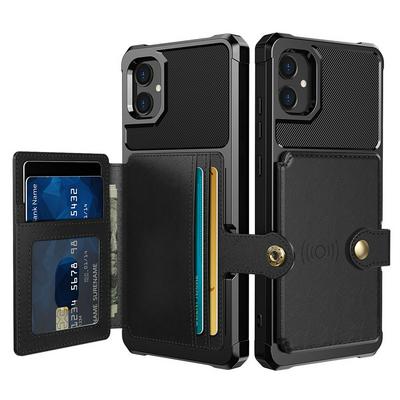 For Samsung Galaxy A05 ZM03 Premium Vintage Shockproof All-Inclusive Hard PC Case with Card Slot Stand Function Cover Case Magnetic Folio Closure 