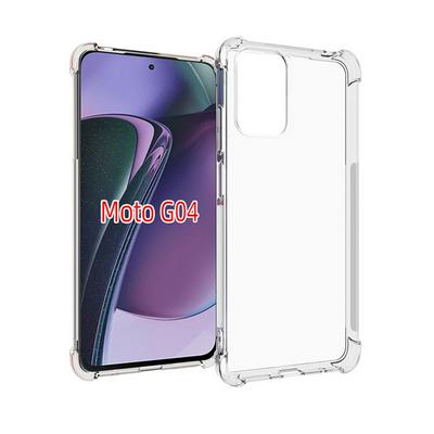 For Motorola Moto G04 Anti-Fingerprint Non-Slip Waterproof Four Corners Shockproof Transparent Soft TPU Back Cover Protective Case