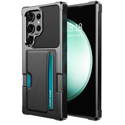 For Samsung Galaxy S24 Ultra ZM02 Four Corners Anti-drop PU Leather Coated TPU Case Card Slot Phone Shell