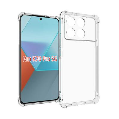 For Xiaomi Redmi K70 Pro Anti-Fingerprint Non-Slip Waterproof Four Corners Shockproof Transparent Soft TPU Back Cover Protective Case