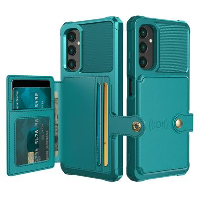 For Samsung Galaxy A05S ZM03 Premium Vintage Shockproof All-Inclusive Hard PC Case with Card Slot Stand Function Cover Case Magnetic Folio Closure 
