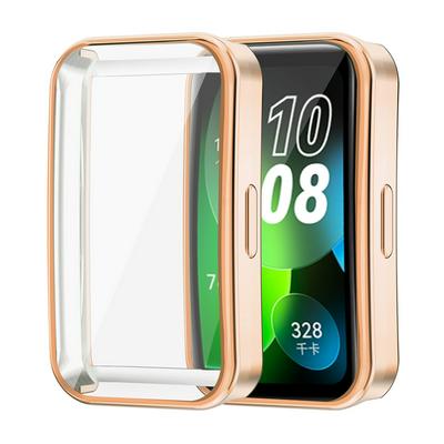 ENKAY Hat-Prince For Huawei Band 8 TPU Electroplating Watch Case Screen Protector Anti-drop Full Protection Watch Cover