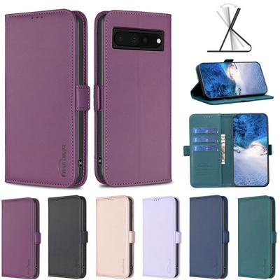 BINFEN COLOR BF31 For Google Pixel 7 Pro Case PU Leather+TPU Magnetic Stand Wallet Phone Cover
