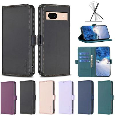 BINFEN COLOR BF31 For Google Pixel 8A Case PU Leather+TPU Magnetic Stand Wallet Phone Cover