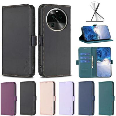BINFEN COLOR BF31 For Oppo Find X6 Pro Case PU Leather+TPU Magnetic Stand Wallet Phone Cover