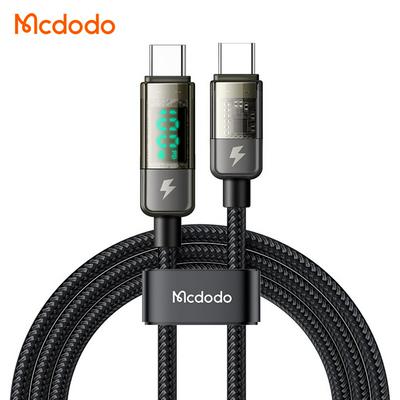 MCDODO CA-361 5A 100W Type-C to Type-C Charging Cable, 1.2m Auto Power Off Transparent Data Cable with Digital Display
