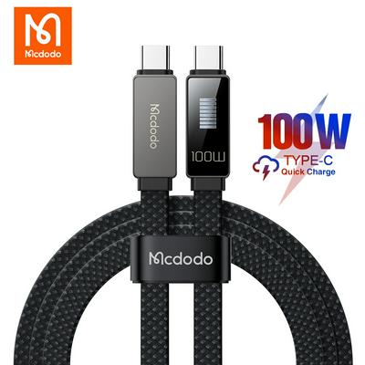 Mcdodo CA-4470 LED Display 100W USB C to Type C Cable For Xiaomi Huawei Samsung Macbook Charging Data Sync Cord PD Phone Wire