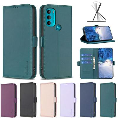 BINFEN COLOR BF31 For Motorola Moto G71 Case PU Leather+TPU Magnetic Stand Wallet Phone Cover