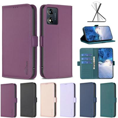 BINFEN COLOR BF31 For Motorola Moto E13 4G Case PU Leather+TPU Magnetic Stand Wallet Phone Cover