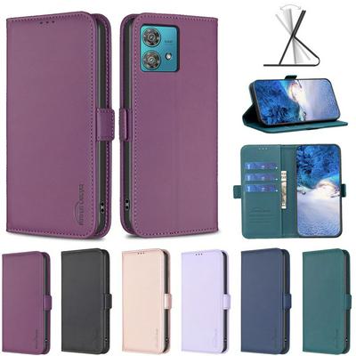 BINFEN COLOR BF31 For Motorola Moto Edge 40 Neo Case PU Leather+TPU Magnetic Stand Wallet Phone Cover