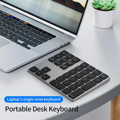 WIWU NKB-02 New Wireless Keyboard Bluetooth Numeric Keypad Metal Rechargeable Slim 34 Keys Easy to Carry for iPad/Mac/Laptop Window Android