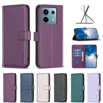 BINFEN COLOR BF17 For Xiaomi Redmi Note 13 Pro 4G PU Leather Wallet Case Magnetic Folio Flip Stand Phone Cover