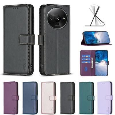 BINFEN COLOR BF17 For Xiaomi Redmi A3 PU Leather Wallet Case Magnetic Folio Flip Stand Phone Cover