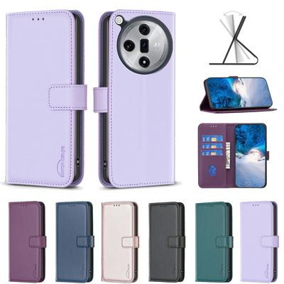 BINFEN COLOR BF17 For Oppo Find X7 Ultra PU Leather Wallet Case Magnetic Folio Flip Stand Phone Cover