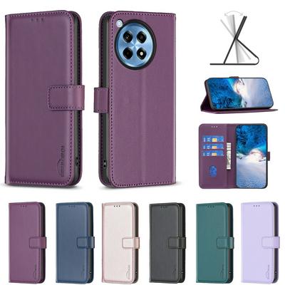 BINFEN COLOR BF17 For OnePlus 12R PU Leather Wallet Case Magnetic Folio Flip Stand Phone Cover