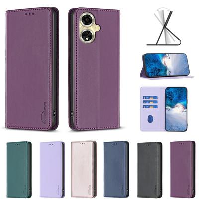 BF18 Protective Case for Oppo A59 5G Dermal dark magnetic field Leather Stand Phone Cover with Card Slots