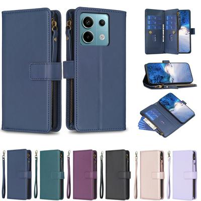 BF19 For Xiaomi Redmi Note 13 Pro 4G Anti-Dust PU Leather Wallet Zippered Cell Phone Case Stand Phone Cover
