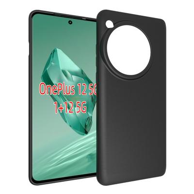 For OnePlus 12 Black Matte Shockproof Durable Soft TPU Back Cover Phone Case