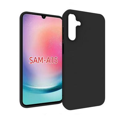For Samsung Galaxy A15 Black Matte Shockproof Durable Soft TPU Back Cover Phone Case 