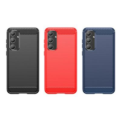 For Samsung Galaxy A55 Carbon Fiber Drawing Series Scratch Resistant Shock Absorption Soft TPU Back Cover Case