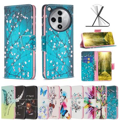 For Oppo Find X7 Color Painted Side Flip Scratch Resistant PU Leather Wallet Phone Case