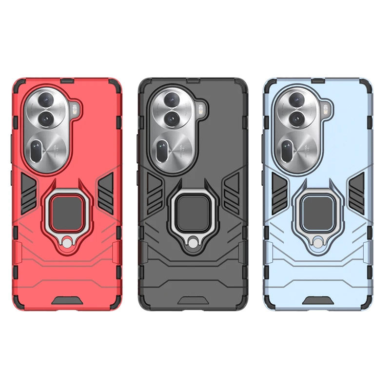 For Oppo Reno 11 Pro（International）Black Panther 2 in 1 Detachable Magnetic Attraction Shockproof with Stand Hard PC + Soft TPU Back Cover Case