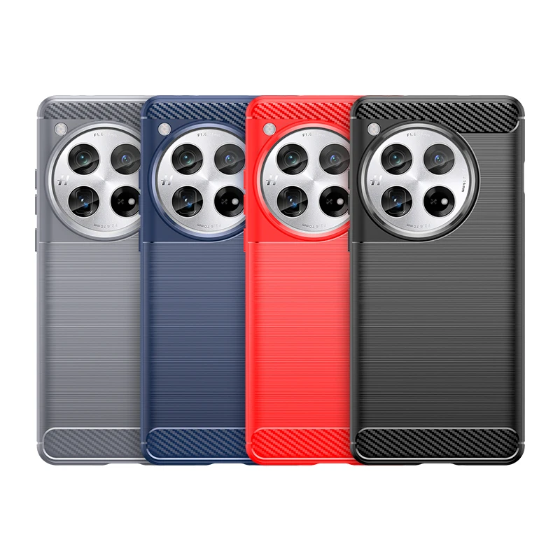 For OnePlus 12 Carbon Fiber Drawing Series Scratch Resistant Shock Absorption Soft TPU Back Cover Case