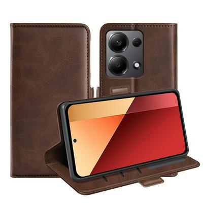 For Xiaomi Redmi Note 13 Pro 4G / Poco M6 Pro 4G Double Buckle Wallet Style Folio Flip Leather Case with Stand and Card Slots Function