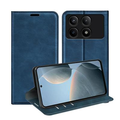 For Xiaomi Redmi K70E 5G / Poco X6 Pro Skin Feel Magnetic Attraction Flip Leather Wallet Case with Card Slot and Stand
