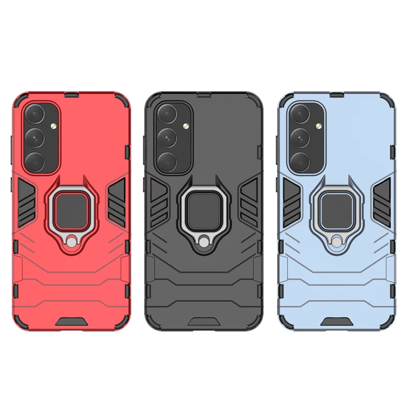 For Samsung Galaxy A55 Black Panther 2 in 1 Detachable Magnetic Attraction Shockproof with Stand Hard PC + Soft TPU Back Cover Case