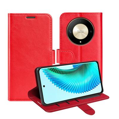 For Honor X9b / Magic 6 Lite / X50 5G R64 Pattern Single Folded Edge Folio Flip Leather Wallet Phone Case