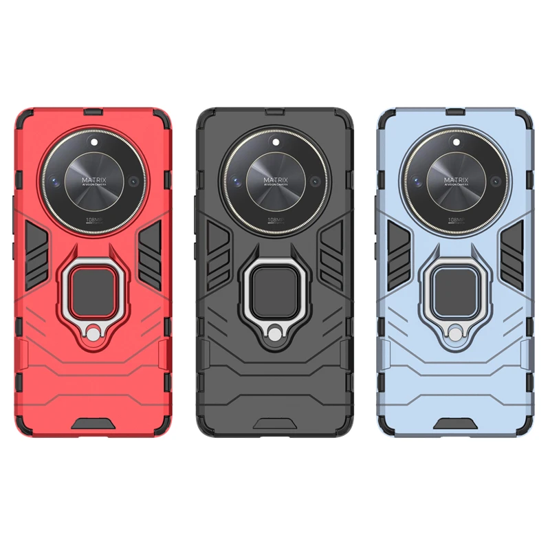 For Honor Magic 6 Lite Black Panther 2 in 1 Detachable Magnetic Attraction Shockproof with Stand Hard PC + Soft TPU Back Cover Case