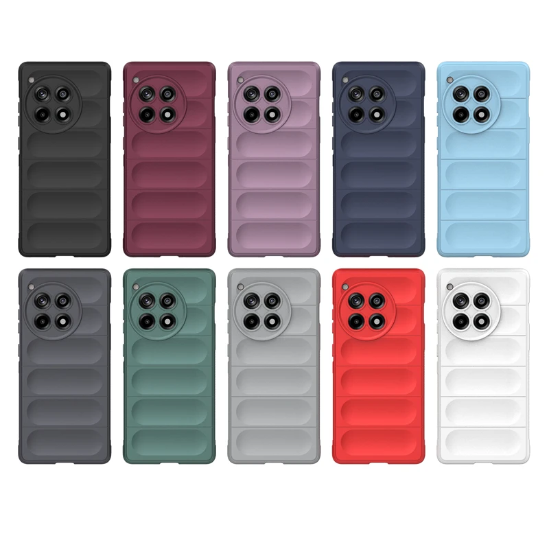 For OnePlus 12R/Ace 3 Anti-drop Rugged Cell Phone Case Shockproof TPU Back Cover Protector