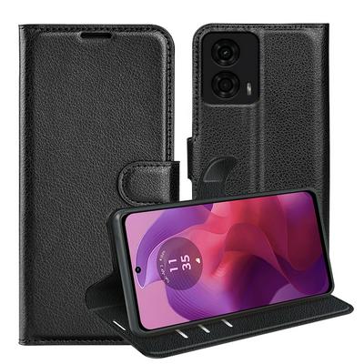 For Motorola Moto G04/G24 Pattern Single Folded Edge Folio Flip Leather Wallet Phone Case