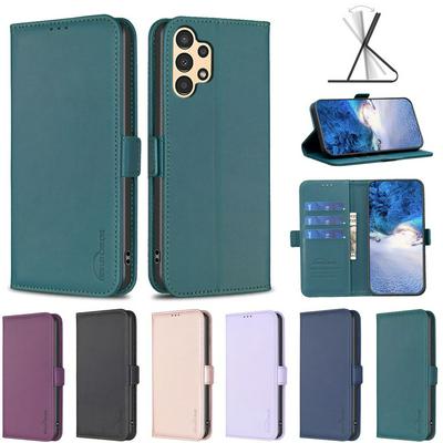 BINFEN COLOR BF31 For Samsung Galaxy A14 Case PU Leather+TPU Magnetic Stand Wallet Phone Cover