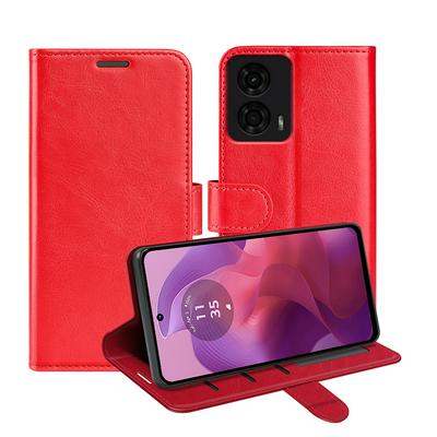 For Motorola Moto G04/G24 R64 Pattern Single Folded Edge Folio Flip Leather Wallet Phone Case