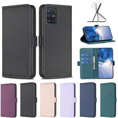 BINFEN COLOR BF31 For Samsung Galaxy A51 4G Case PU Leather+TPU Magnetic Stand Wallet Phone Cover