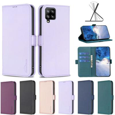 BINFEN COLOR BF31 For Samsung Galaxy A42 5G Case PU Leather+TPU Magnetic Stand Wallet Phone Cover
