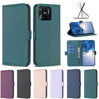 BINFEN COLOR BF31 For Xiaomi Redmi 10C Case PU Leather+TPU Magnetic Stand Wallet Phone Cover