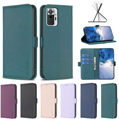 BINFEN COLOR BF31 For Xiaomi Redmi Note 10 Pro/Note 10 Pro Max Case PU Leather+TPU Magnetic Stand Wallet Phone Cover