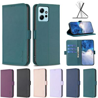 BINFEN COLOR BF31 For Xiaomi Redmi Note 12 4G Case PU Leather+TPU Magnetic Stand Wallet Phone Cover