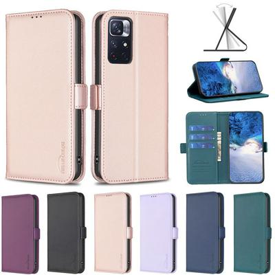 BINFEN COLOR BF31 For Xiaomi Redmi Note 11/Note 12S 4G Case PU Leather+TPU Magnetic Stand Wallet Phone Cover